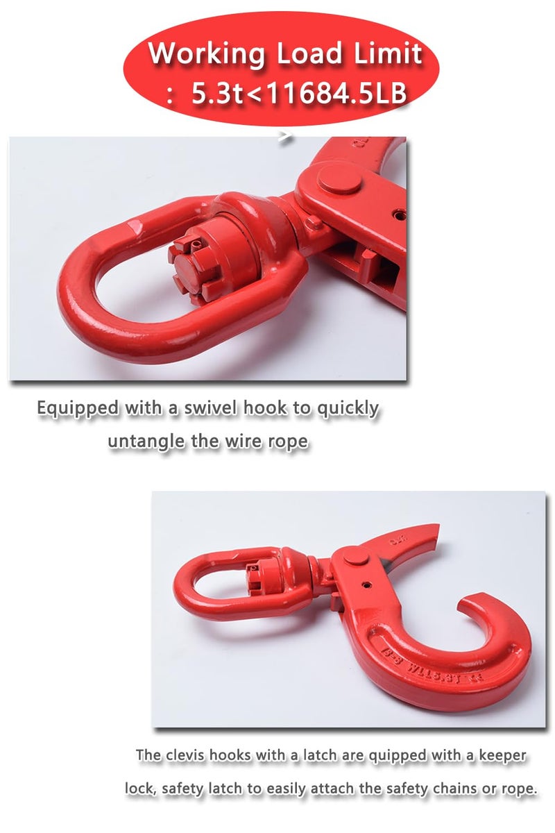 BORUI Swivel Self-Locking Hook 11684 lbs Heavy Duty Swivel Lifting Hook Swivel Lifting Hook Hoist Hook Sling Heavy Cargo 【5.3ton-1】 - Image 3